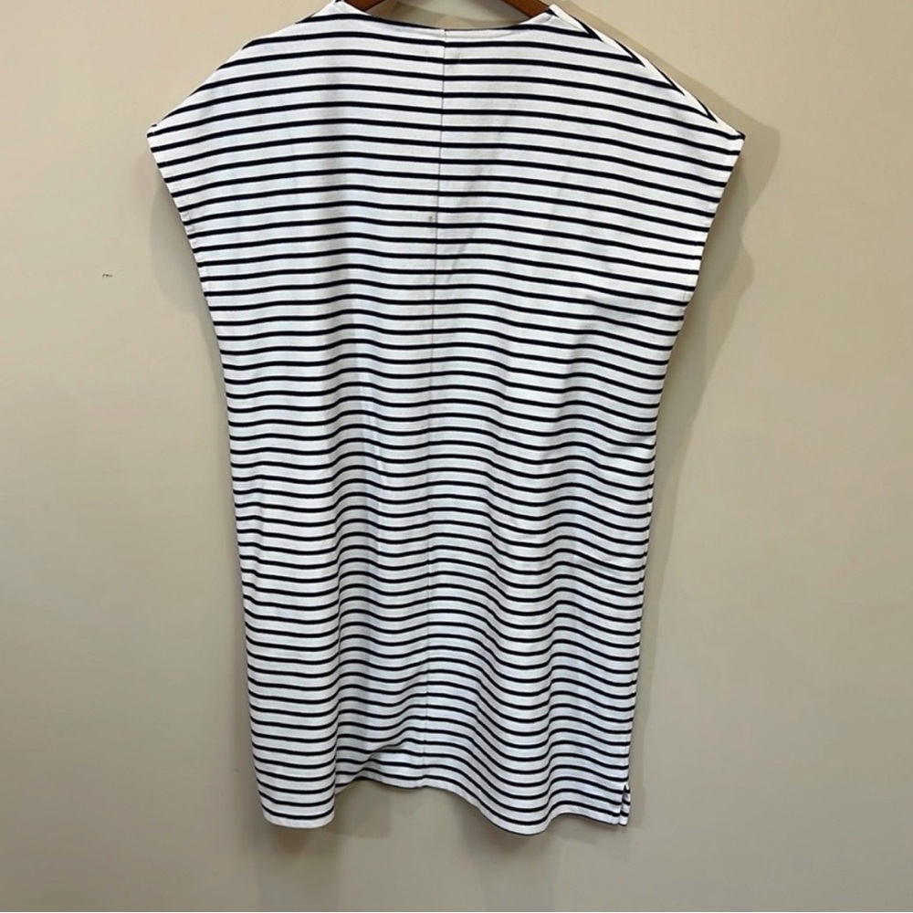 J Crew Navy Blue/White Striped Knit Dress XL